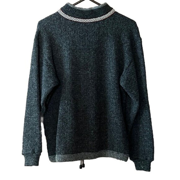 Skjaeveland Of Norway Women's Small Pure New Wool Sweater Charcoal Gray Red - Picture 4 of 7